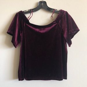 Velvet off the shoulder top